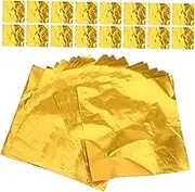 MOLUCKFU 100pcs Square Foil Candy Wrappers Chocolate Packaging Sheets Truffle Paper for Sweets and Events