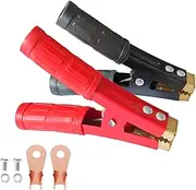 Lunpog Alligator Clips, Car Battery Alligator Clips, Pure Copper Insulated Battery Terminals, for Car Batteries, Jump Leads (Pack of 2, Red Black)