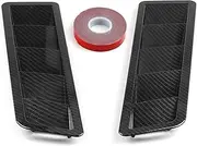 Fits 17X5 Inch Universal Hood Vent Louver Air Cooling Panel Trim Set Black ABS 1 Pair(Carbon filter black)