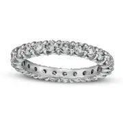 2.0 CT. T.W. Natural Diamond Eternity Wedding Band in Solid 14K White Gold (I/I1)
