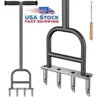 Dolibest Lawn Coring Aerator, Stainless Steel 4 Corer Plug Aerator Tool