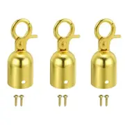 1.1"x3" Stanchion Rope End Stopper 3pcs Cord End Caps Barrier Rope End Golden