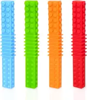Sensory Chew Toys for Autistic Children - 4-Pack Silicone Chewy Tubes Necklace f