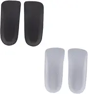 HEALEEP 2pairs Breathable Height Increase Insoles Anti-skid Heel Cushion for Men Women Black Gray Comfort and Shock Absorption for All-day Wear
