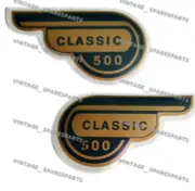 Fit for Royal Enfield Classic 500 Black & Golden Tool Box Decal Sticker Pair