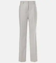 [Dries Van Noten] Dries Van Noten Checked wool straight pants AU 10 grey