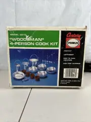 Primus Woodsman Cook Kit Camping Backpacking Pots Pans Vintage stove Model 3210