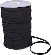 Anneome 1Roll Black Elastic Band Flat Elastic Ribbon for Clothing Sewing Accessories Stretch Belt for Shoelaces and Trousers