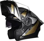 Flip-Up Motorcycle Helmet with Double Visor,Full Face Motorbike Helmet,DOT/ECE Approved Modular Helmet Four Seasons Scooter Racing Moped Street Helmets for Adults Men and Women