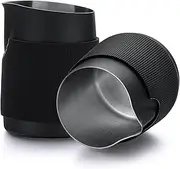 Normcore Handleless Milk Pitcher - Espresso Steaming Pitcher with Round Spout - 18/8 Stainless Steel Milk Frothing Jug, Black Non-Stick - Premium Barista Tools - Black - 15.2 oz (450 ml)