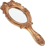Ciieeo Vintage Handheld Makeup Mirror Portable Chic Design with Embossment Lightweight and for Travel and Home Use High Definition Reflection Retro Style