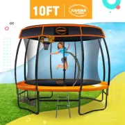 10ft Trampoline Free Safety Net Spring Pad Cover Mat Ladder Basketball - Orange