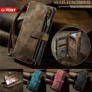 For Samsung Galaxy S24 FE S23 S22 S21 Ultra Plus Case Zip Leather Wallet Cover