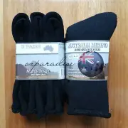 6-11 AUSTRALIAN MERINO WOOL WORK SOCKS CREW HEAVY DUTY EXTRA THICK BLACK