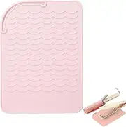 Heat Resistant Silicone Mat for Straighteners & Curling Irons | Portable Heat Resistant Pad with Travel Storage Strap | Non-Slip Mat for Women Travel Essentials