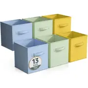Sorbus Fabric Storage Bins 13" Foldable Cubes With Handles Cubbies - 6Pk