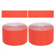 2Pcs 3.9inch x 131.2ft Bulletin Board Border, Orange (1.3mm)