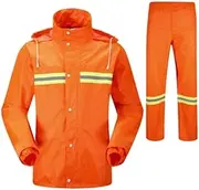 [KGVSLIXYT] Safety Vest High Vis, Cold-Proof Reflective Suit, Orange Safety Jacket Oxford Cloth High-Visibility Reflective Waterproof Lightweight Raincoat Construction Vest