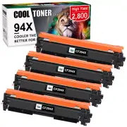 4PK CF294X 94X Toner Compatible With HP LaserJet Pro M118dw M148dw MFP M149fdw