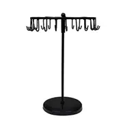 23 Hooks Rotating Necklace Display Holder Pendant Bracelet Jewelry Stand Rack Black