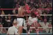 Larry Holmes And Tim Weatherspoon In Boxing Action 1983 Old Boxing Photo