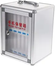 DOITOOL Slot Wall Mounted Aluminum Alloy Mobile Phone Storage Cabinet Organizer with Safety Lock for Office School Use Stylish Cell Phone Locker Box with
