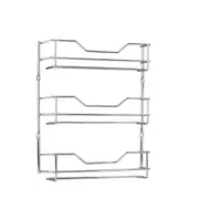 D.LINE 3 Tier Chrome Spice Rack - 18 Bottle Capacity Storage Shelf Layer