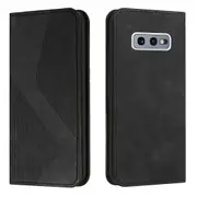 S10E Case PU Leather Flip Cover Magnetic Closure Wallet Card Slots Stand Case - Black