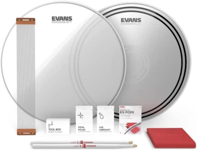 Evans Snare Drum Tune Up Kit - 14 Inch Snare Drum Heads - EC Reverse Dot and ...