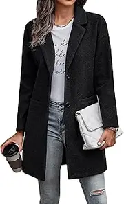 [PRETTYGARDEN] Women's 2024 Plaid Shacket Jacket Casual Button Wool Blend Winter Tartan Trench Coat With Pockets