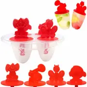 4 Mold Freezer Ice Pop Maker Popsicle Dessert Ice Cream Frozen Pops Cake Treats