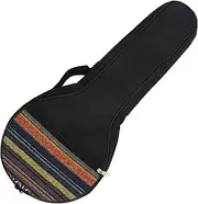 Totority Banjo Gig Bag 4-string Banjo Container Non-woven Fabric Black Striped Pattern Adjustable Shoulder Strap and Side Hand Grip for Gigging and Storage Random Style
