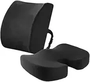 Memory Foam Seat & Back Cushion Lumbar Back Pillow Pain Relief Car