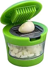 Garlic Press Manual Garlic Crusher with Stainless Steel Blades, 3x2.3 Inch Mincer, Portable Graters for Kitchen, Camping, Picnic Chopper Press Crusher-