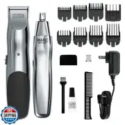 Wahl Groomsman Rechargeable Beard Trimmer kit for Mustaches, Nose Hair, and L