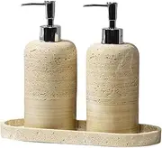 Countertop Soap Dispensers Stone Liquid Soap Dispensers with Silver Pump Refillable Hand Dish Lotion Soap Dispenser Rustic Soap Pump Shampoo Bottles Liquid Hand soap Dispenser