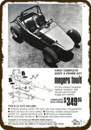 1966 MEYERS MANX TOW'D DUNE BUGGY Vintage-Look DECORATIVE REPLICA METAL SIGN