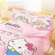 享夢城堡 雙人加大床包兩用被套四件組-HELLO KITTY Lets Picnic-粉