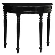 Huntley Turn Leg Half Round Sofa Table - Black