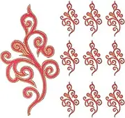 uxcell 10 Pack 7.3" Embroidery Appliques for Sewing, Embroidered Applique with Gold Trimming Floral Sew Iron on Patch for DIY Sewing Crafts Wedding Clothing Decor, Rose Red