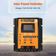MPPT Solar Charge Controller 12/24V 30/50/70A Battery Regulator Dual USB 5V L Le