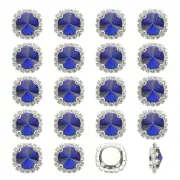 32Pcs Rhinestone Buttons, Flatback Sew on Rhinestones, Dark Blue