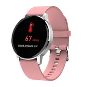 T4 1.22' Ultra-thin Touch Screen IP68 Blood Pressure Sleep Monitor bluetooth Music Smart Watch PINK COLOR