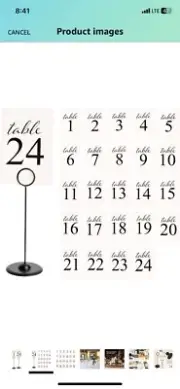 1-24 Simple Elegant Wedding Table Number Cards Party W/Stands Double Sided