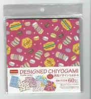 60 Origami double sided Chiyogami style 6 patterns macaroon FREE SHIPPING