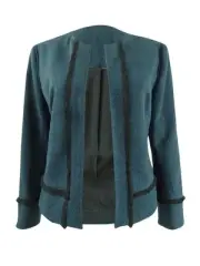 Anne Klein Women's Fringed-Trim Herringbone Jacket