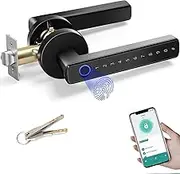 TEKXDD Smart Lock - 5 in 1 Fingerprint Door Lock, Password Bluetooth Smart Locks,Biometric Identification Fingerprint Key Digital NFC, Code Locks for Home, Office, Hotel(APP Smart Management)