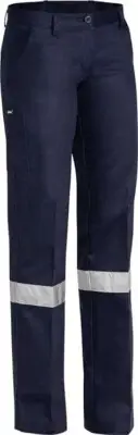 Bisley Workwear Women's Taped Work Pant Dark Navy Size 10