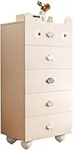 GUAWJRZDP Cute Drawer Chest, Storage Cabinet, Wooden Chest of Drawers, Children's Drawers Storage Cabinet, Drawer Chest for Bedroom, Kids Room, Living Room, Off-White(5-Drawer Chest)