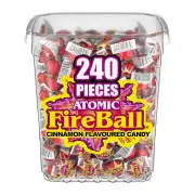Wonka Atomic Fireball Jawbreakers Cinnamon Flavor Individually Candy 240 Count